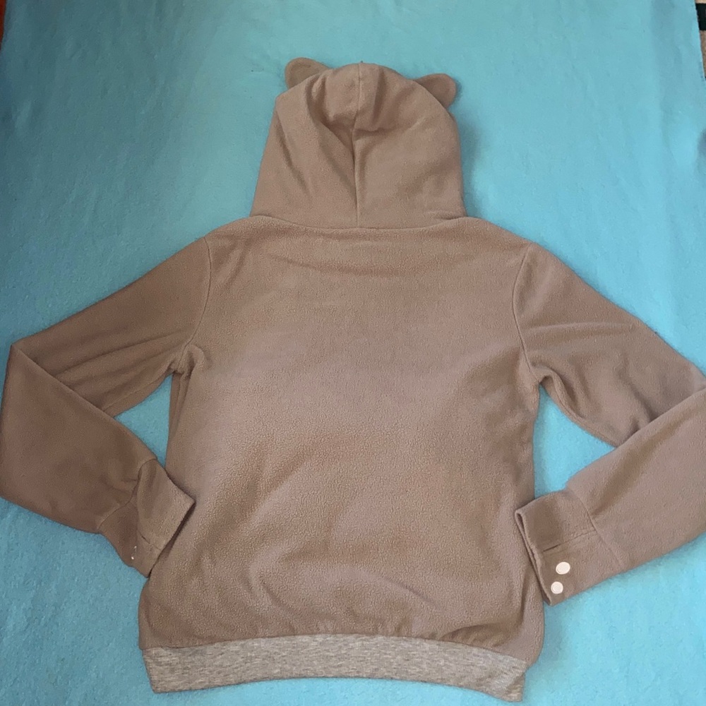ISSAC LIVE pet animal pouch kitty ears hoodie sweatshirt gray white size L - Picture 3 of 10